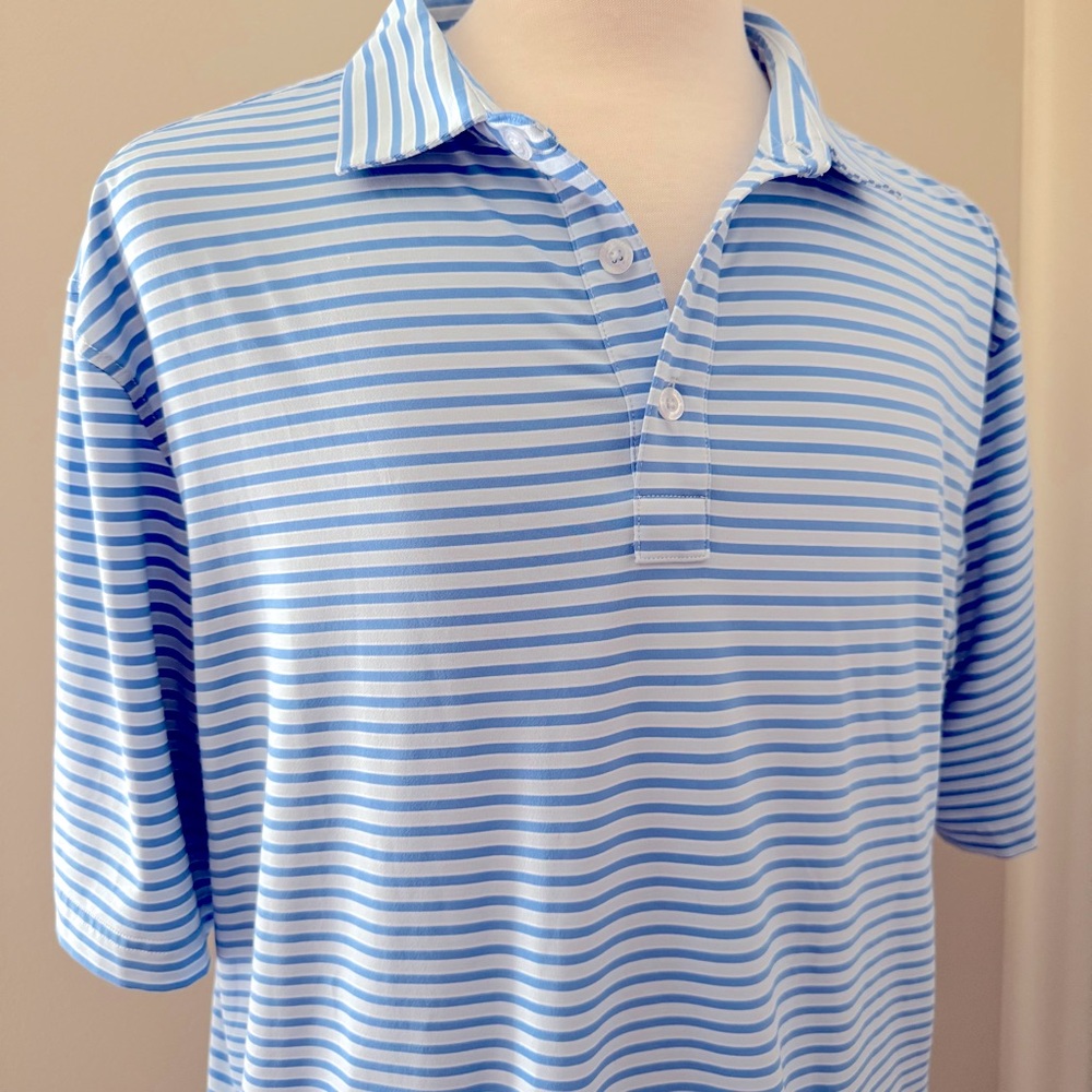 Straight Down Performance Golf Polo Striped Size XXL